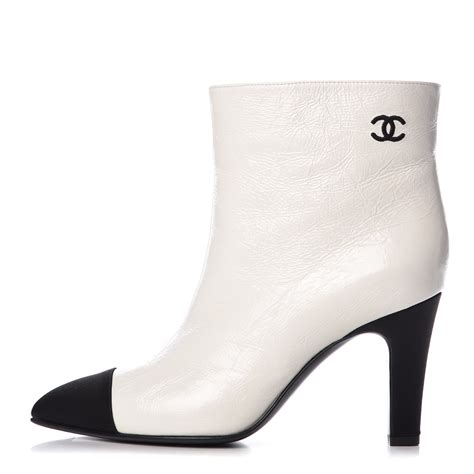 chanel clear white boots|Chanel white boots black toe.